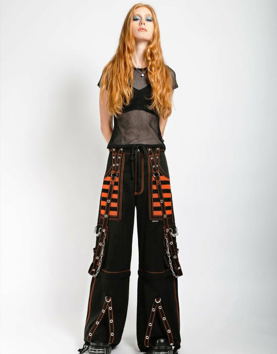 Women * | Trippnyc.Com Women Electro Pant Orange Black/Orange