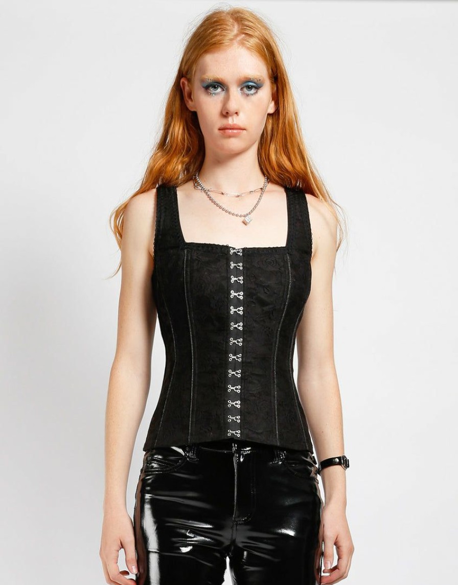 Women * | Trippnyc.Com Hook Eye Corset Black