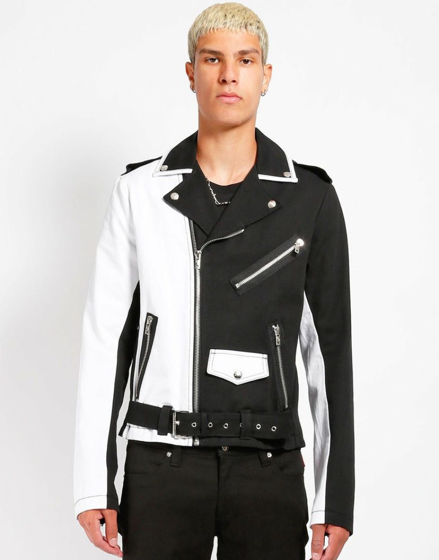 Men * | Trippnyc.Com Men Split Moto Black/White