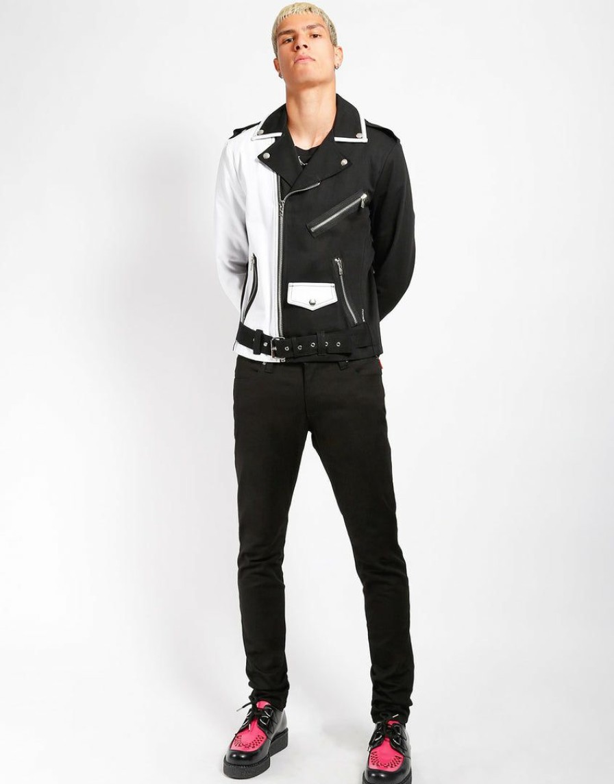 Men * | Trippnyc.Com Men Split Moto Black/White