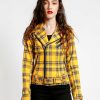 Women * | Trippnyc.Com Women Wild Child Moto Yellow Plaid