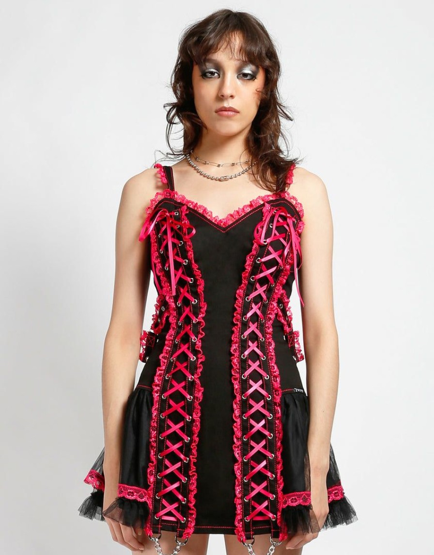 Women * | Trippnyc.Com Lolita Dress Pink Women Black/Pink