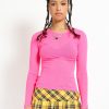 Women * | Trippnyc.Com Ladies Long Sleeve Fishnet Pink