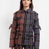 Women * | Trippnyc.Com Women Split Punk Jacket Black/Purple Plaid