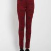 Women * | Trippnyc.Com High Waist Floral Skinny Women Wine Floral