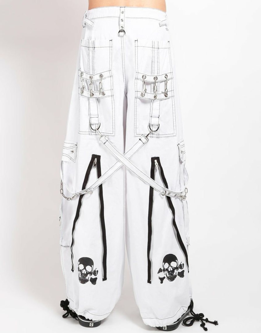 Bottoms * | Trippnyc.Com Men Back Up Skull Pant White White/Black