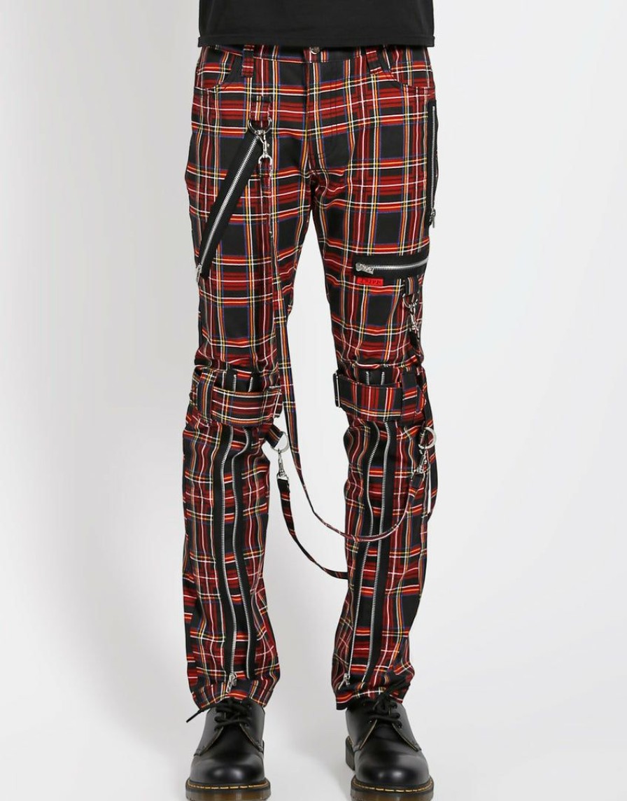 Bottoms * | Trippnyc.Com Bondage Pant Men Black Plaid