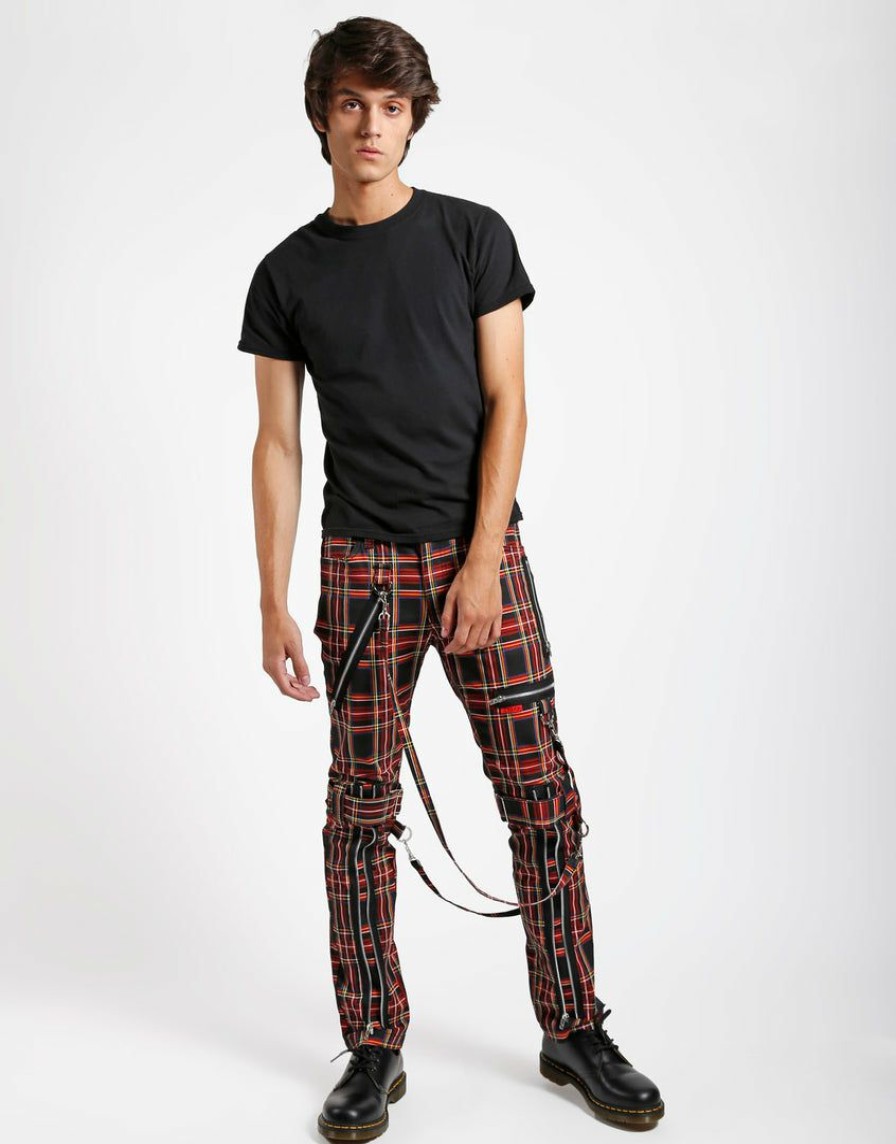 Bottoms * | Trippnyc.Com Bondage Pant Men Black Plaid