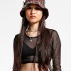 Women * | Trippnyc.Com Bondage Bucket Hat Women Black Plaid