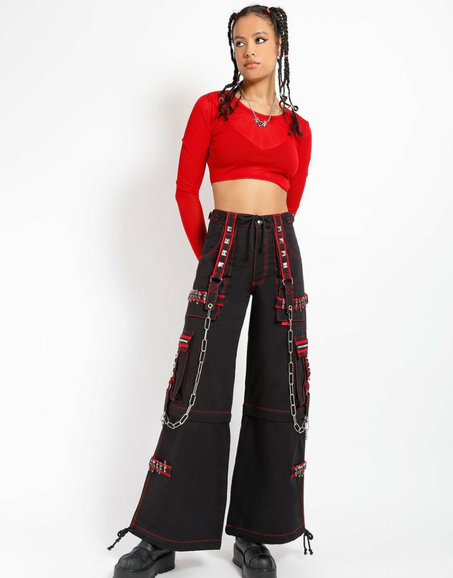 Women * | Trippnyc.Com Crazy Piper Pant Red Black/Red