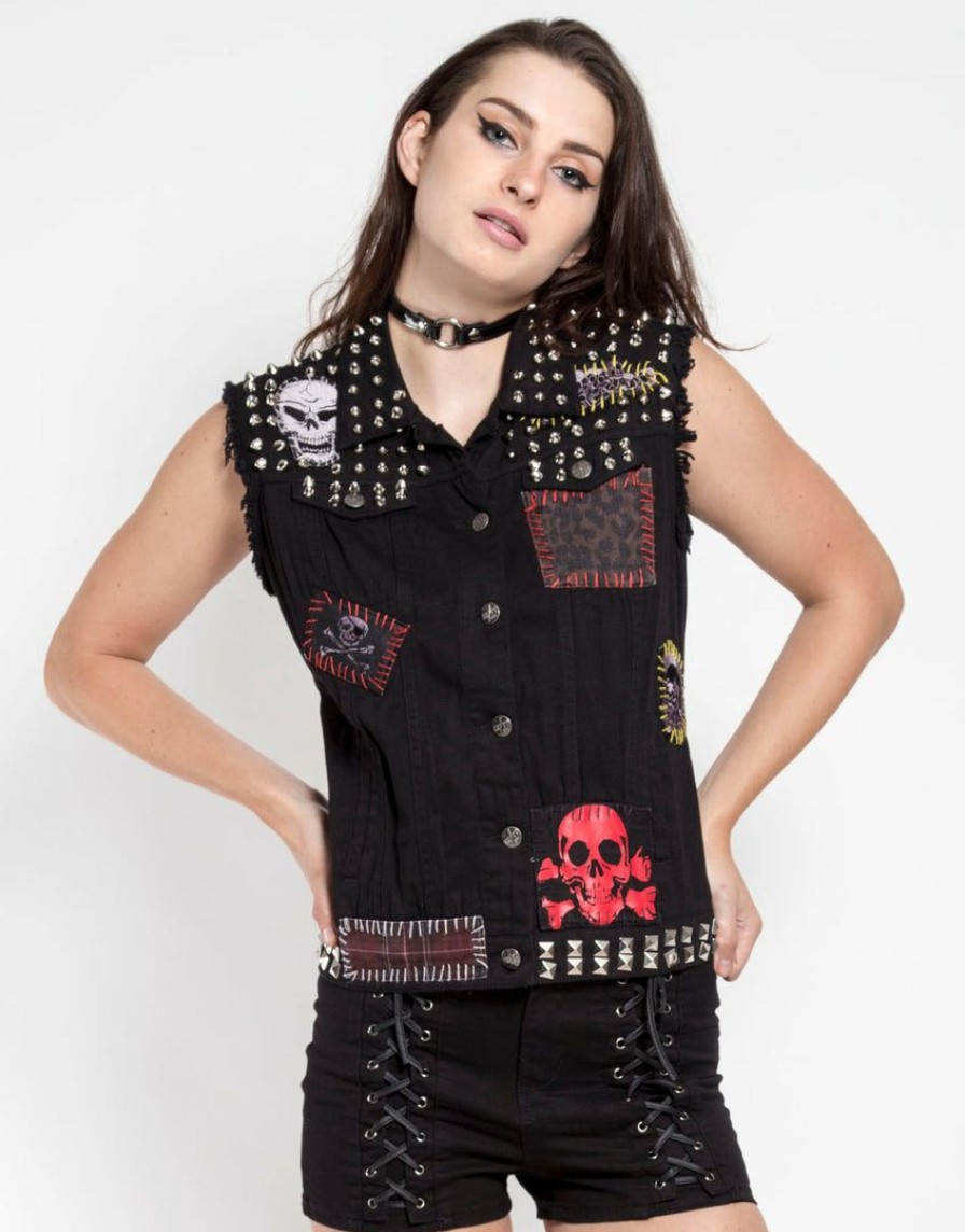 Women * | Trippnyc.Com Women Monster Vest Black