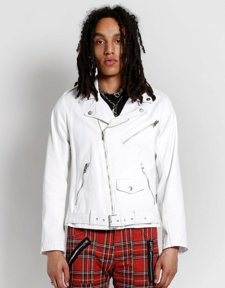 Men * | Trippnyc.Com Basic Moto Men White