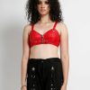 Women * | Trippnyc.Com Buckle Extra Crop Top Red