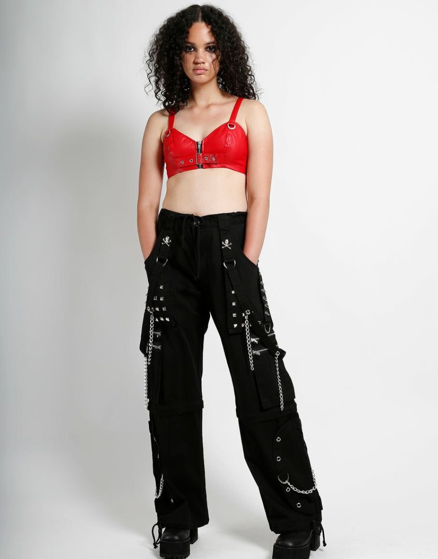 Women * | Trippnyc.Com Buckle Extra Crop Top Red