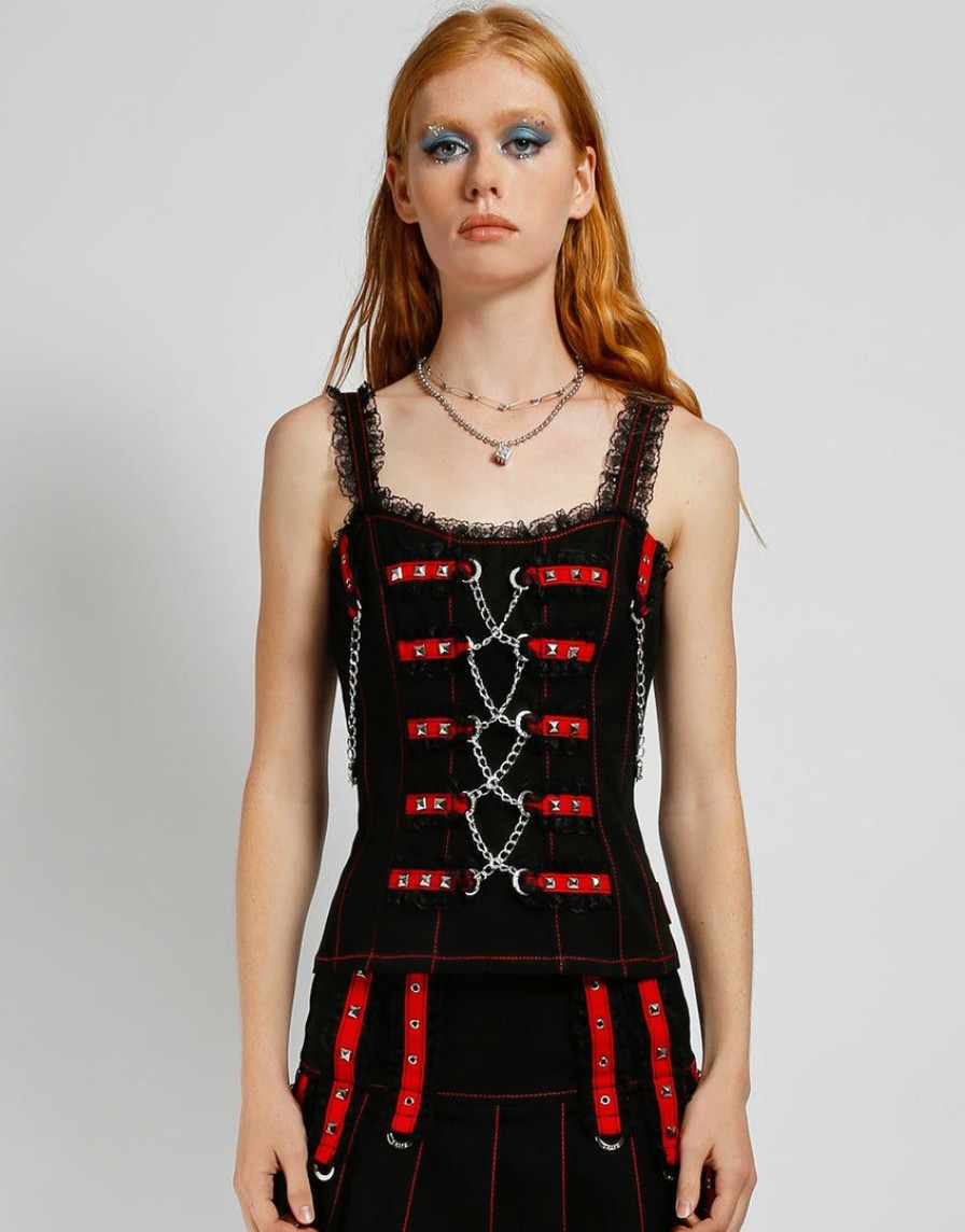 Women * | Trippnyc.Com Midnight Corset Black/Red