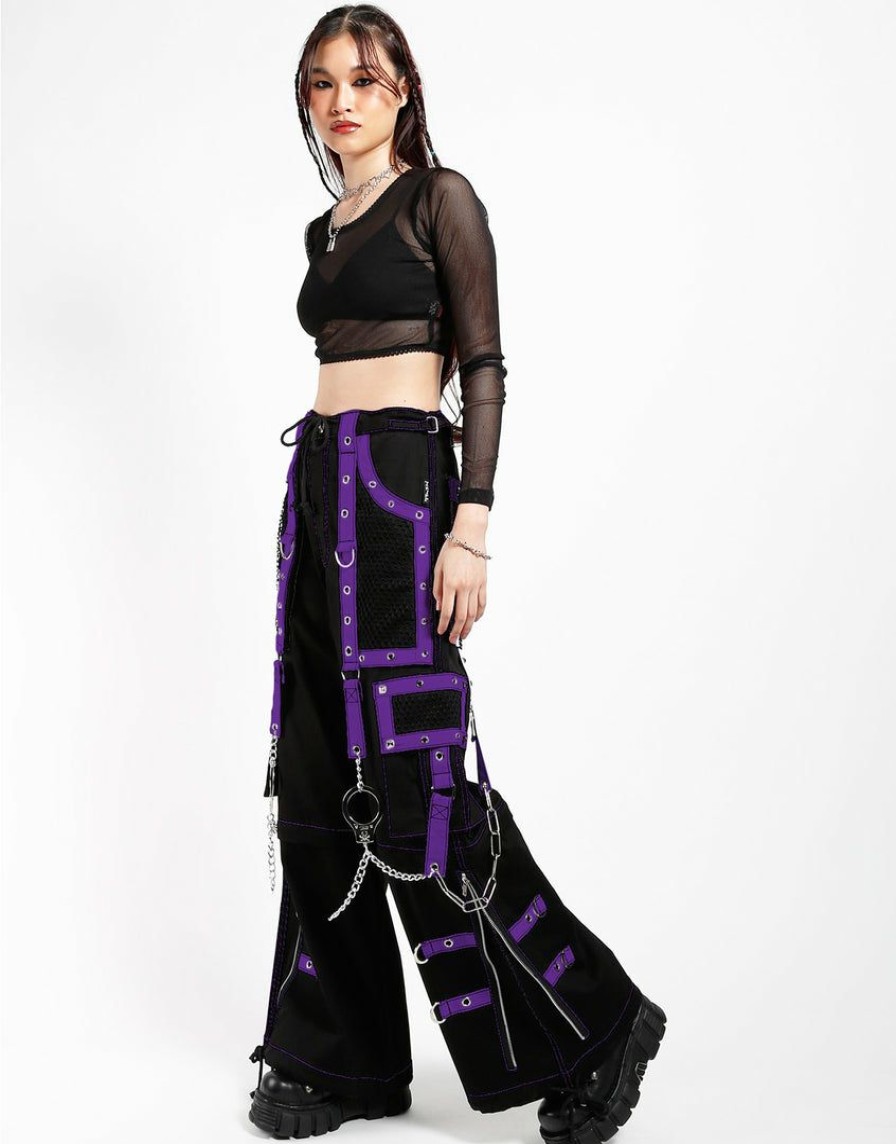 Women * | Trippnyc.Com Women Mega Eye Pant Black/Purple