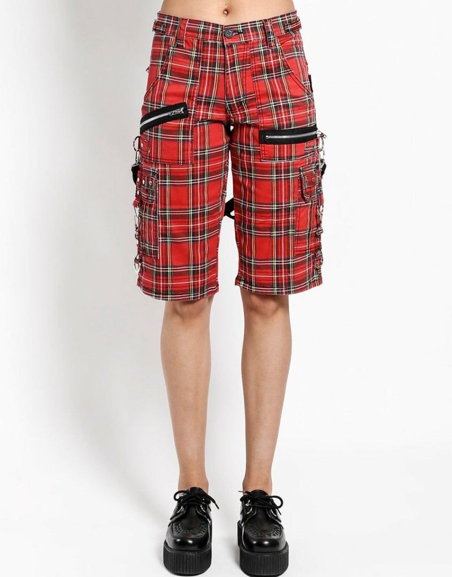 Women * | Trippnyc.Com Plaid Punk Short Women Red Plaid