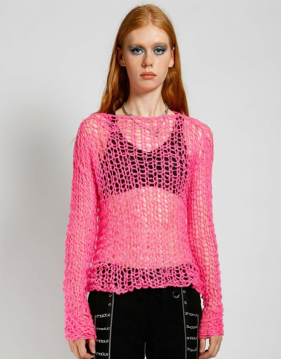 Women * | Trippnyc.Com Women Holy Punk Sweater Pink