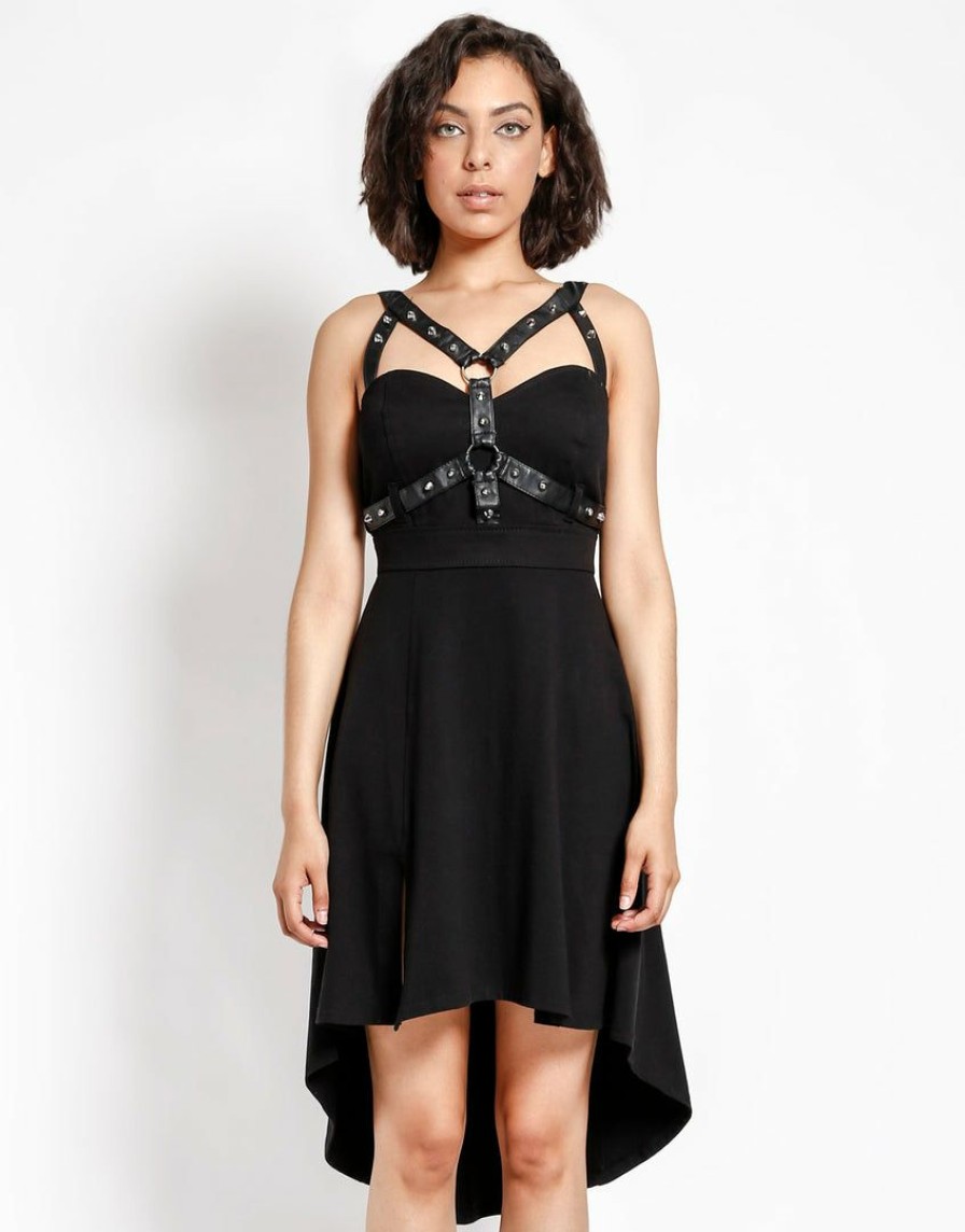 Women * | Trippnyc.Com Stud Harness Dress Women Black