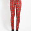 Women * | Trippnyc.Com High Waist T-Back Jean Women Red Plaid