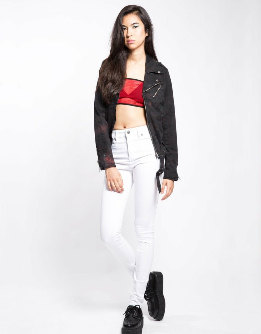 Women * | Trippnyc.Com High Waist T-Back Jean White