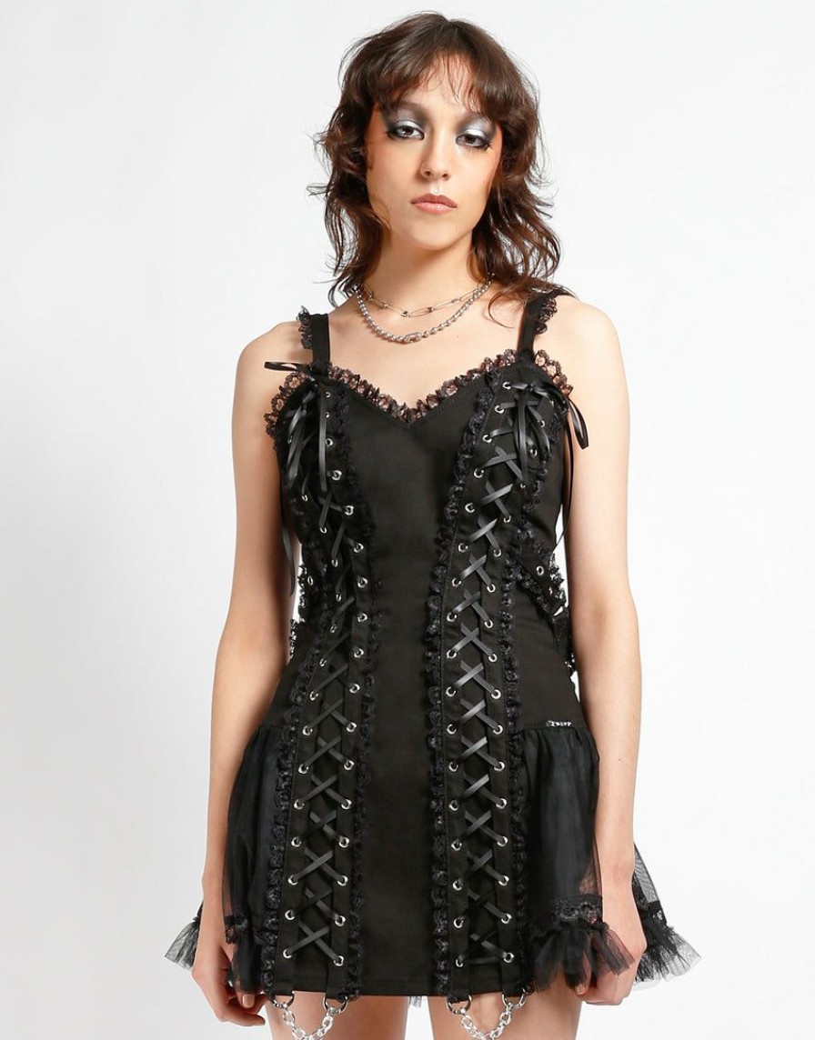 Women * | Trippnyc.Com Lolita Dress Black Black/Black