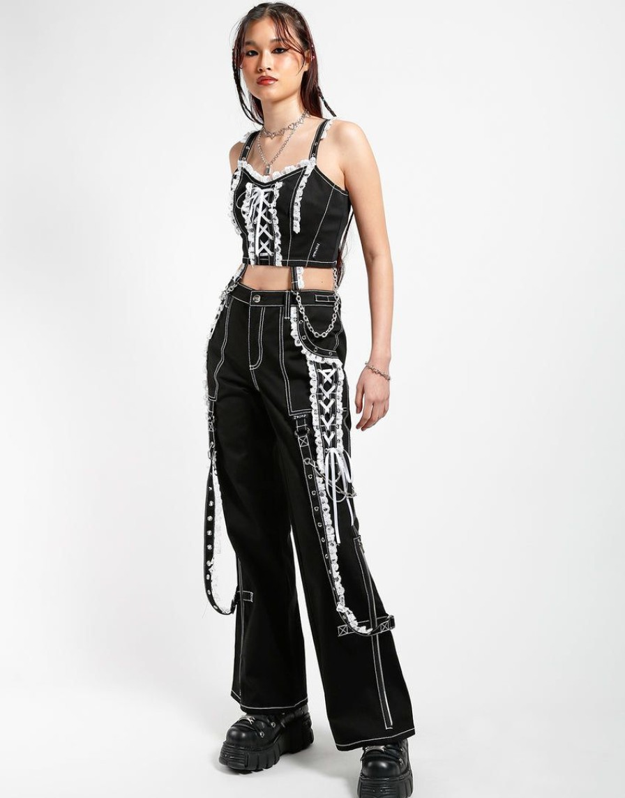 Women * | Trippnyc.Com Women Lolita Dark Street Pant Black/White