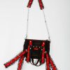 Women * | Trippnyc.Com Women Midnight Lace And Chain Bag Black/Red