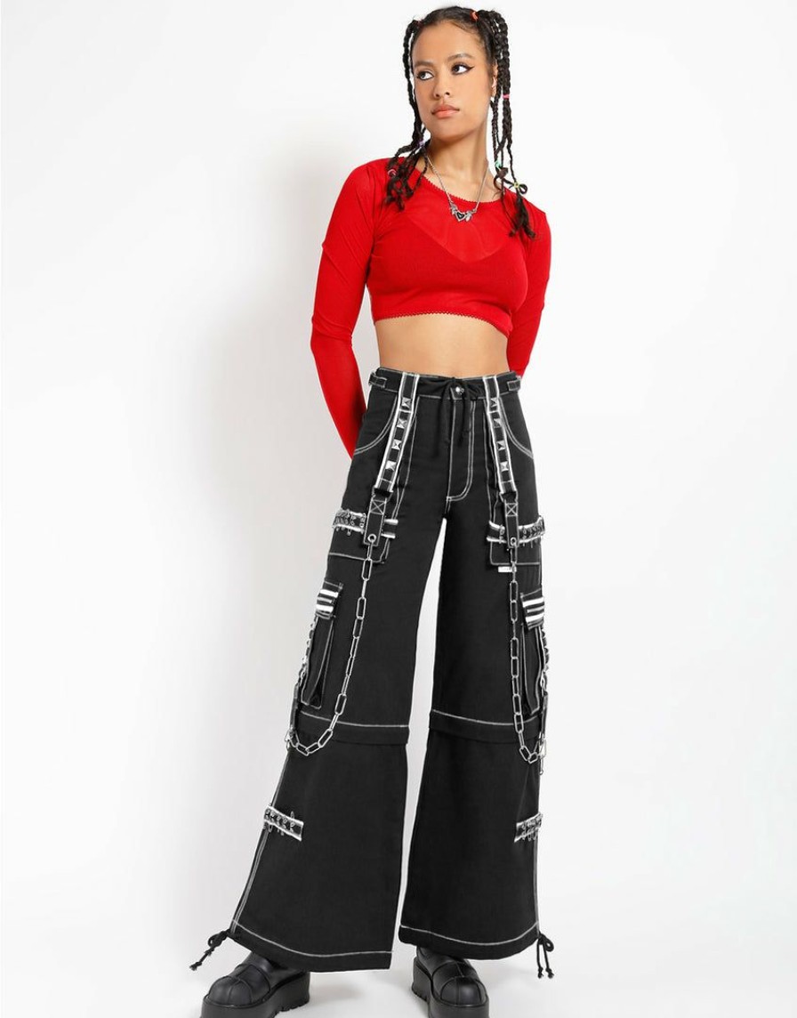 Women * | Trippnyc.Com Crazy Piper Pant White Women Black/White