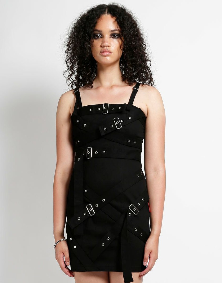 Women * | Trippnyc.Com Belted Bondage Dress Black