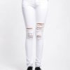 Women * | Trippnyc.Com Knee Slit Jean Women White