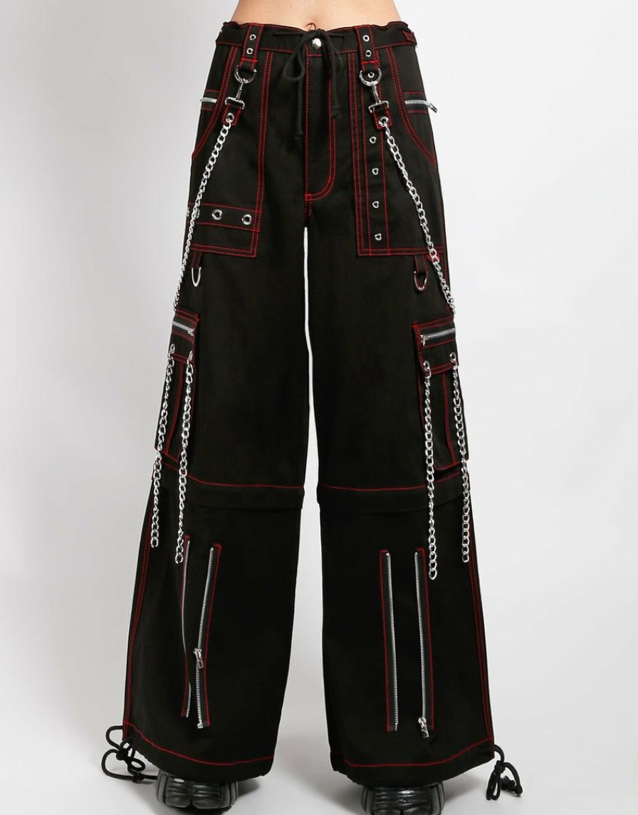 Women * | Trippnyc.Com Chain To Chain Pant Red Stitch Black/Red Stitch