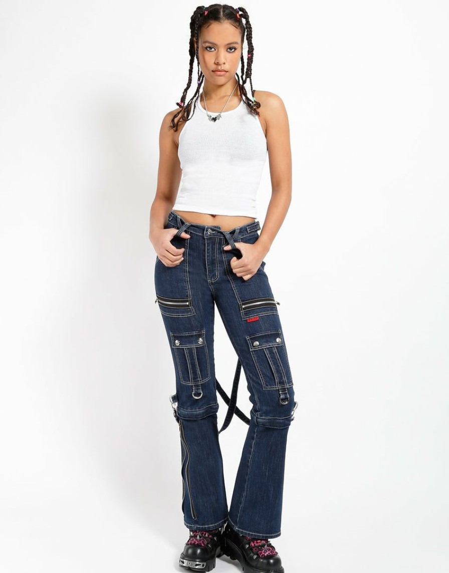 Women * | Trippnyc.Com Denim Rough Ready Pant Women Blue Denim