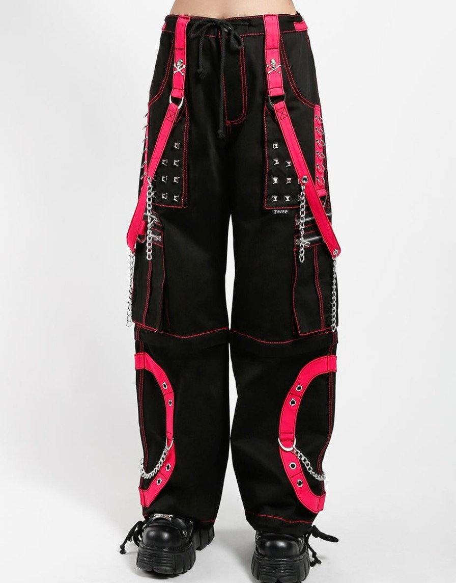 Women * | Trippnyc.Com Women Step Chain Pant Pink Black/Pink