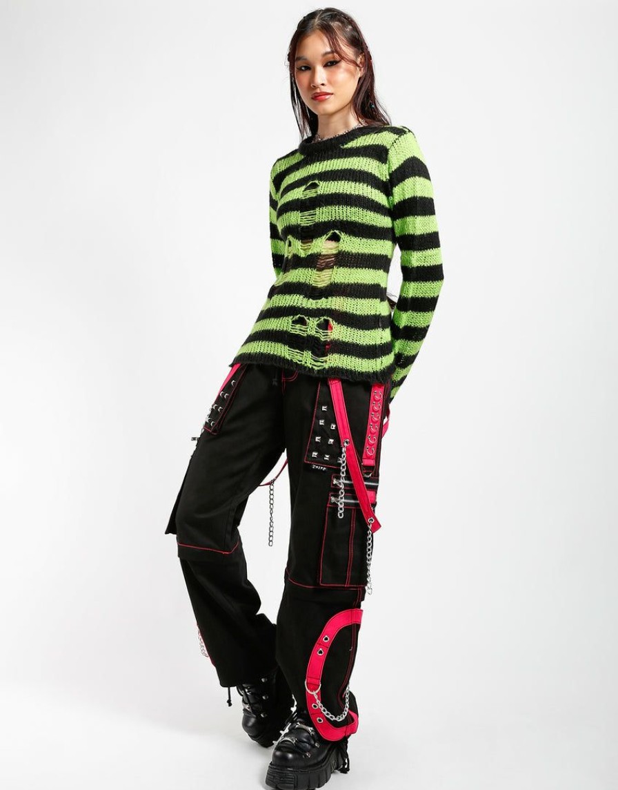 Women * | Trippnyc.Com Women Step Chain Pant Pink Black/Pink