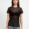 Women * | Trippnyc.Com Women Short Sleeve Fishnet Black