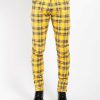 Bottoms * | Trippnyc.Com Rocker Jean Yellow Tartan Men Yellow Plaid