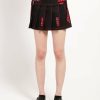 Women * | Trippnyc.Com Pleated Strap Skirt Women Black/Red Plaid Straps