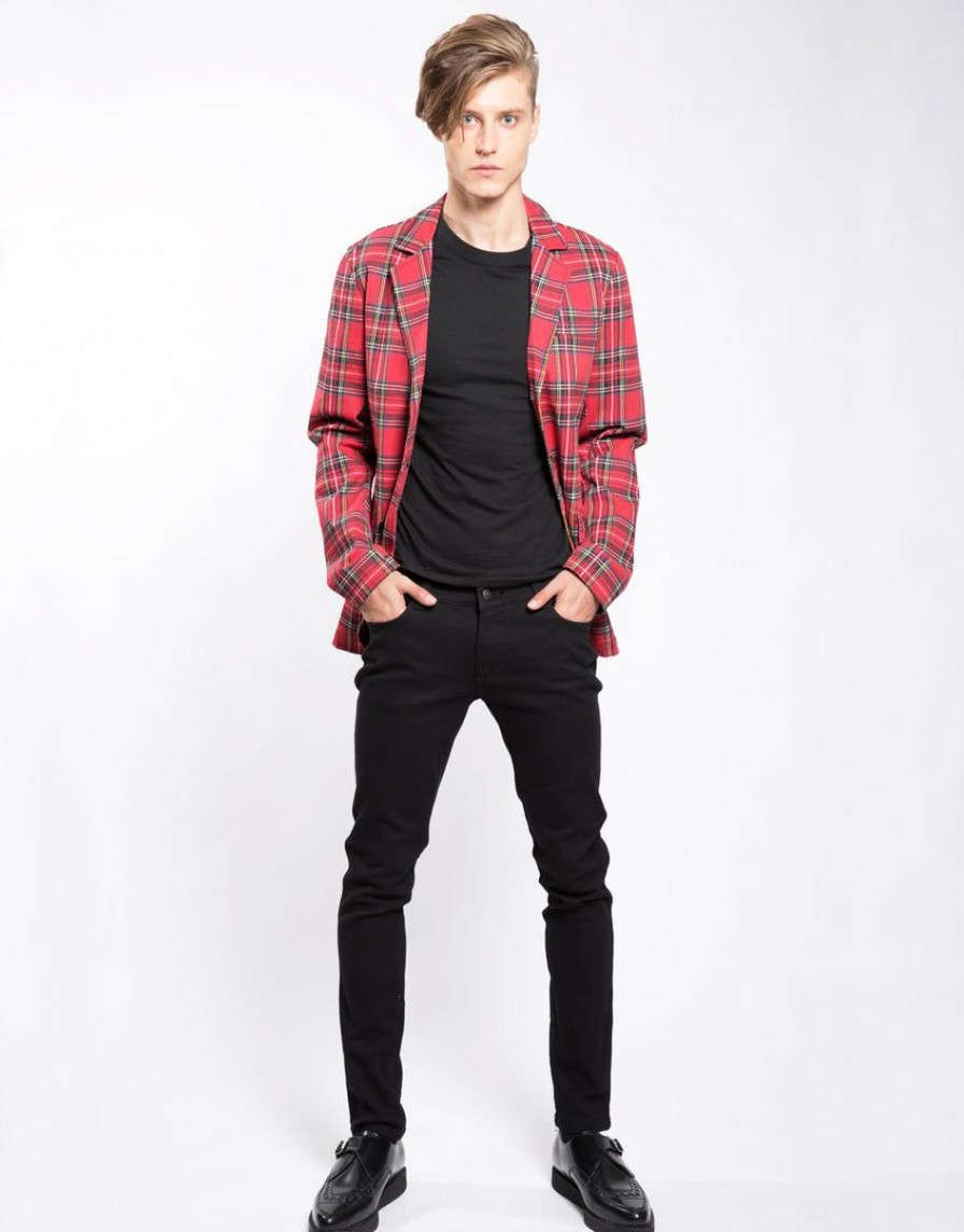 Men * | Trippnyc.Com Tartan Top Cat Blazer Red Plaid