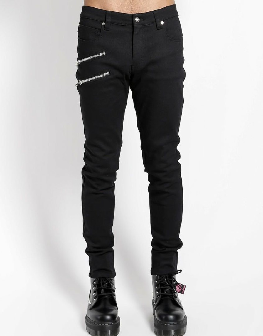 Bottoms * | Trippnyc.Com Men Biker Jean Black