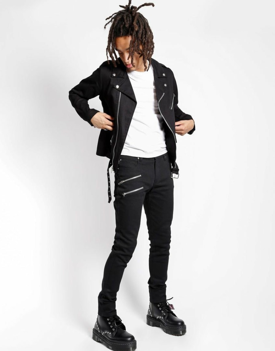 Bottoms * | Trippnyc.Com Men Biker Jean Black