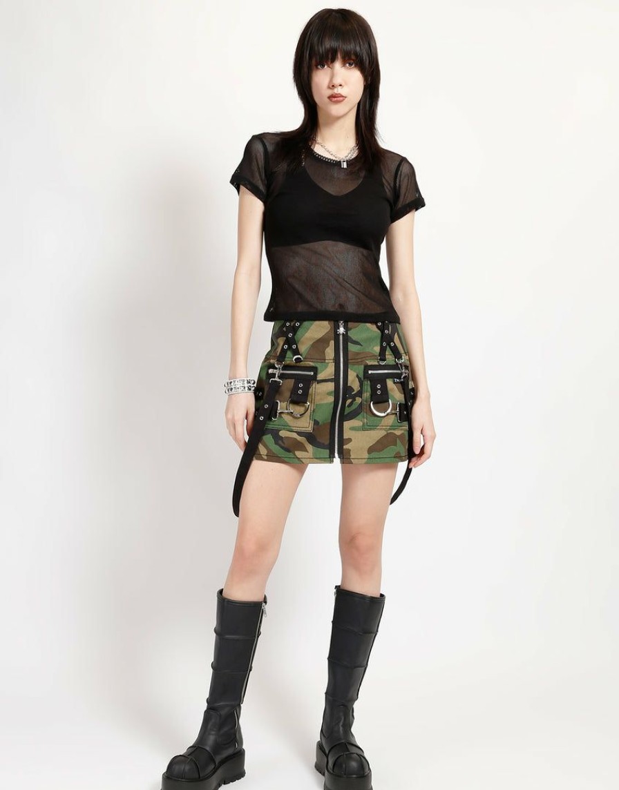 Women * | Trippnyc.Com Women Super D-Ring Skirt Camo