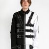 Men * | Trippnyc.Com Men Split Pilot Jacket Black/White