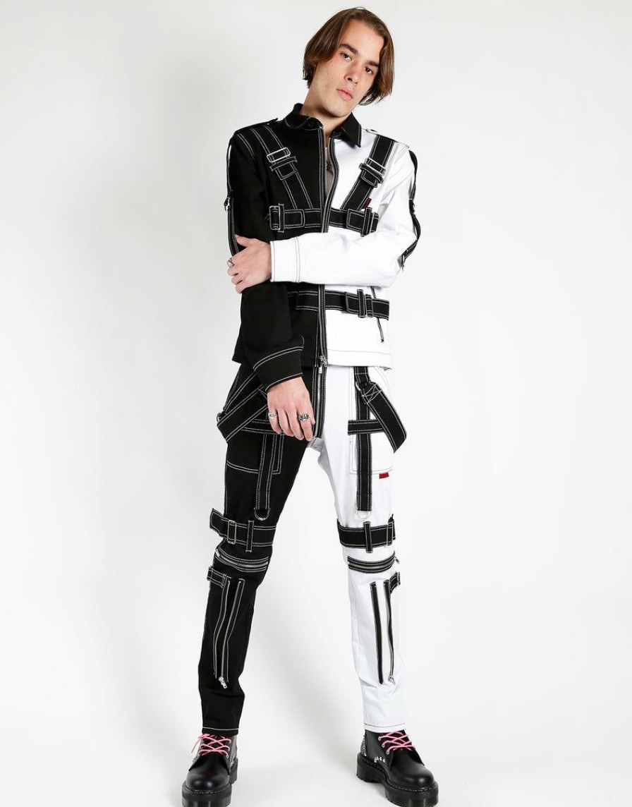 Men * | Trippnyc.Com Men Split Pilot Jacket Black/White