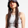 Women * | Trippnyc.Com Bondage Bucket Hat Purple Plaid